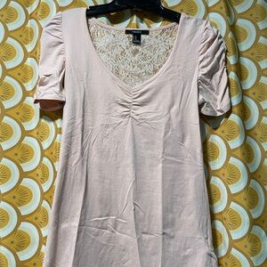 Forever 21 Light Pink Lace Shirt Floral